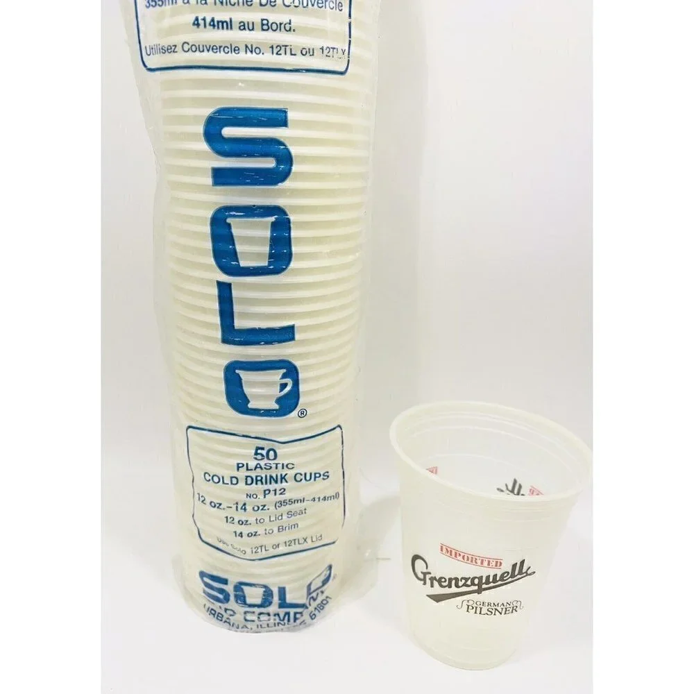 Vintage 50 Pk Grenzquell Solo Cups 12oz Olympia Brewing Co Imported German Beer